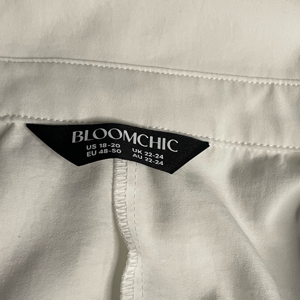 Bloomchic White Button Down Tie-Front Top Sz 18-2… - image 3